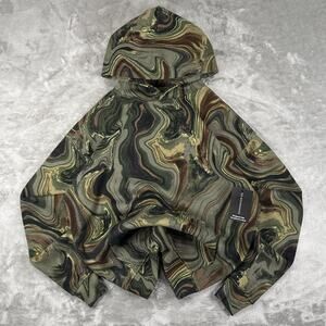 NWT y2k No Boundaries trippy green hooded bohemian oversized size Small